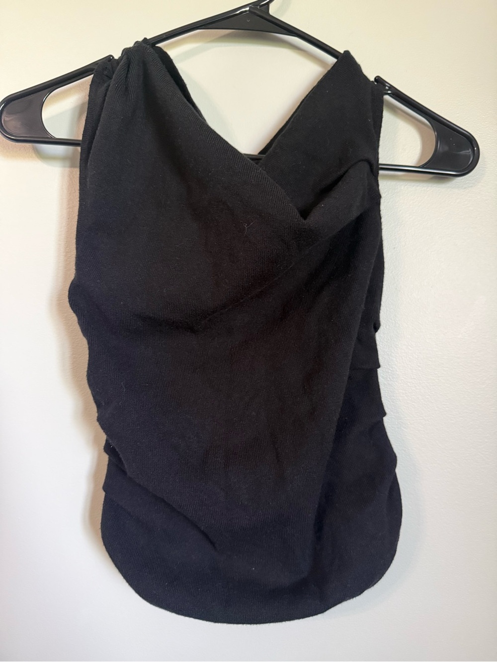 Le Lis Black Draped Front Sleeveless Sweater